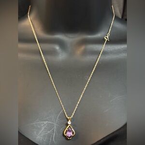 1/20/14KT Gold Filled with purple 💜Stone and  little clear one) #long 19”4)